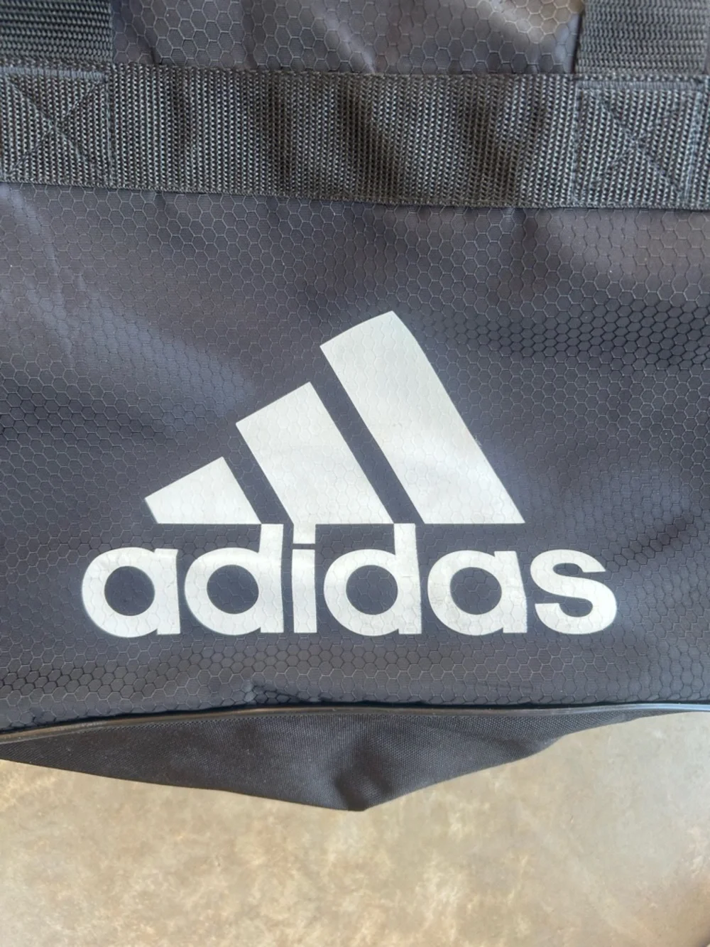 adidas Black Duffel with White Logo - Men's Small Gym Bag